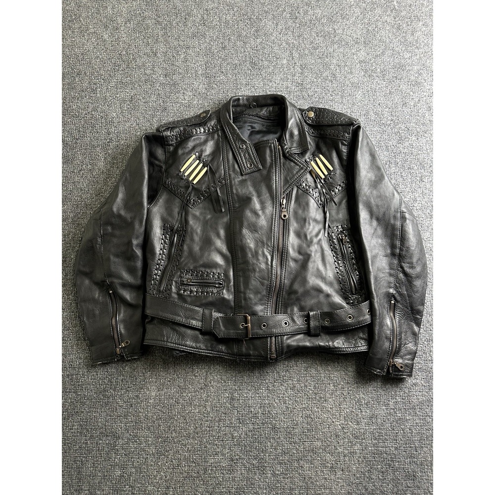 Womens Fire Bird Leather Motorcycle Biker Jacket 3M Thinsulate, Size 12
